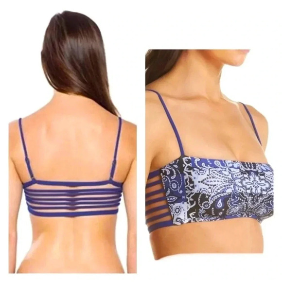 Becca Swim Americana Blue and White Bandeau Bikini Top Women’s Size Small - Picture 1 of 14